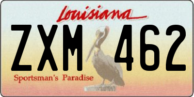 LA license plate ZXM462