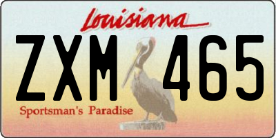 LA license plate ZXM465