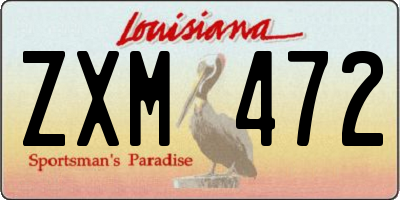 LA license plate ZXM472
