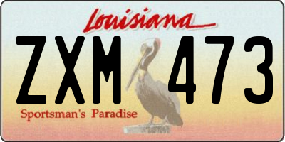 LA license plate ZXM473