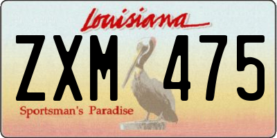 LA license plate ZXM475