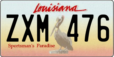 LA license plate ZXM476