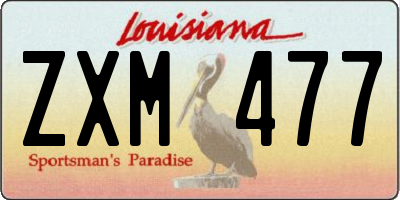 LA license plate ZXM477