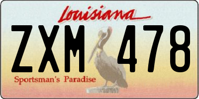 LA license plate ZXM478