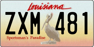 LA license plate ZXM481