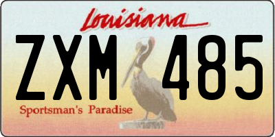 LA license plate ZXM485