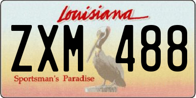 LA license plate ZXM488