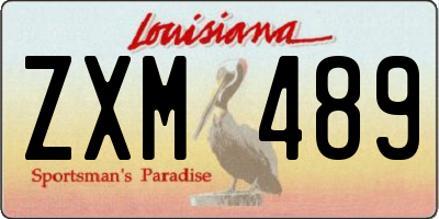 LA license plate ZXM489