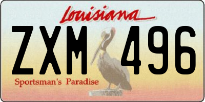 LA license plate ZXM496