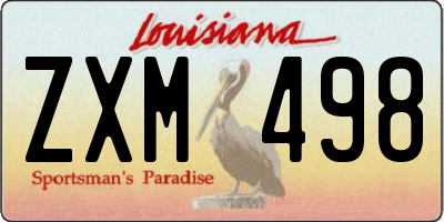 LA license plate ZXM498