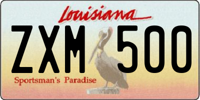 LA license plate ZXM500
