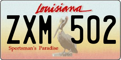 LA license plate ZXM502