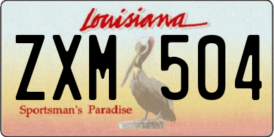 LA license plate ZXM504