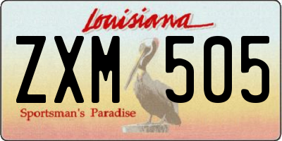 LA license plate ZXM505