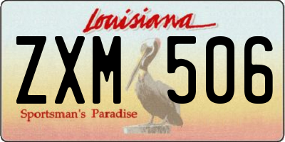 LA license plate ZXM506