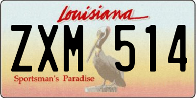 LA license plate ZXM514
