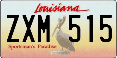 LA license plate ZXM515