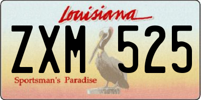 LA license plate ZXM525