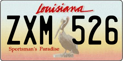 LA license plate ZXM526