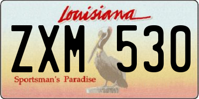 LA license plate ZXM530