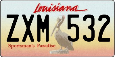 LA license plate ZXM532
