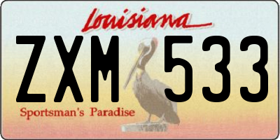 LA license plate ZXM533