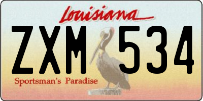 LA license plate ZXM534