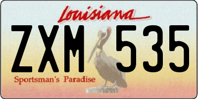 LA license plate ZXM535