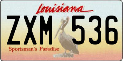 LA license plate ZXM536