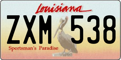 LA license plate ZXM538