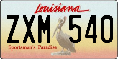 LA license plate ZXM540