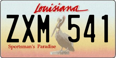 LA license plate ZXM541