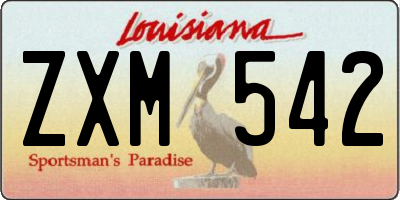 LA license plate ZXM542