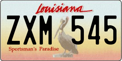 LA license plate ZXM545