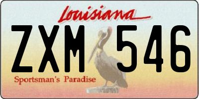 LA license plate ZXM546