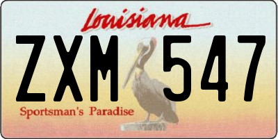 LA license plate ZXM547