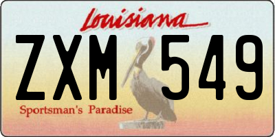 LA license plate ZXM549
