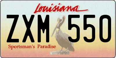 LA license plate ZXM550