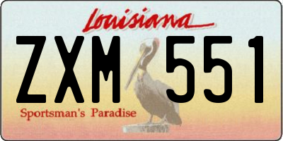 LA license plate ZXM551