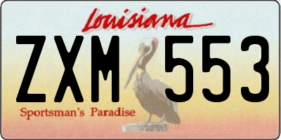 LA license plate ZXM553