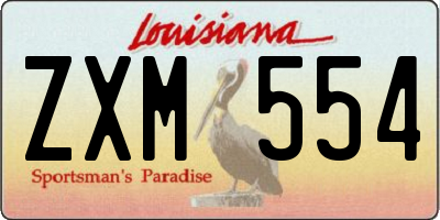 LA license plate ZXM554