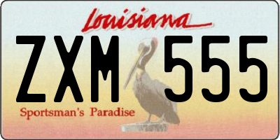 LA license plate ZXM555