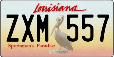 LA license plate ZXM557