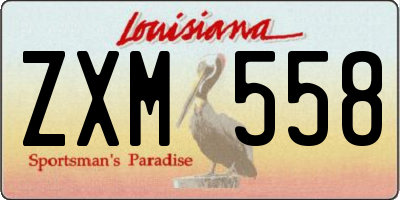 LA license plate ZXM558