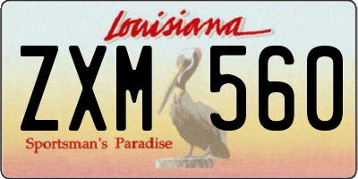 LA license plate ZXM560