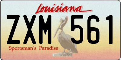 LA license plate ZXM561