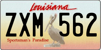 LA license plate ZXM562