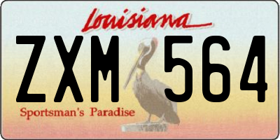 LA license plate ZXM564