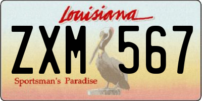 LA license plate ZXM567