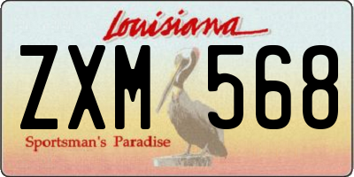 LA license plate ZXM568